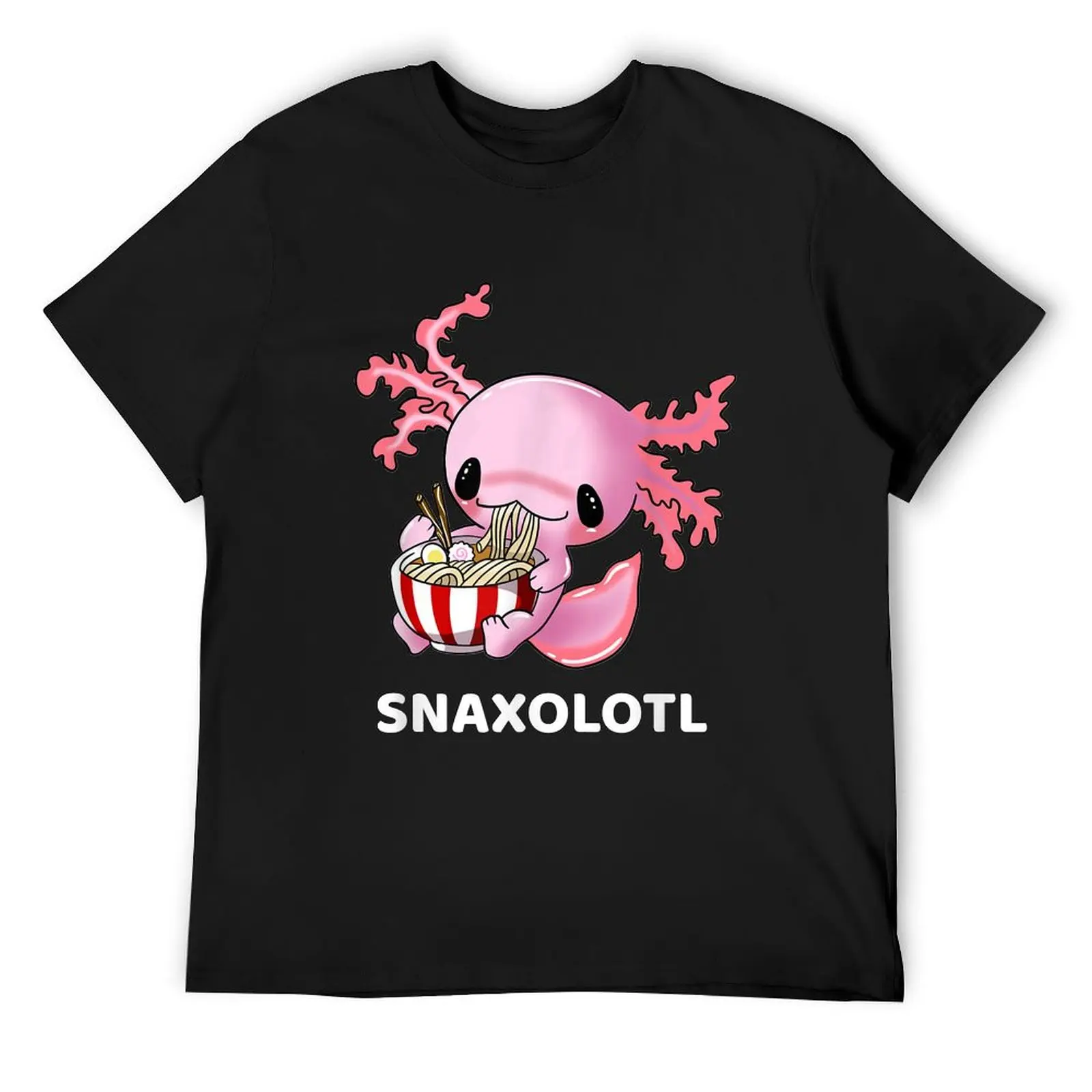 Cute Axolotl Lover Snaxolotl Eating Ramen Kawaii Anime T-Shirt anime t shirts plus sizes customizeds mens cotton t shirts