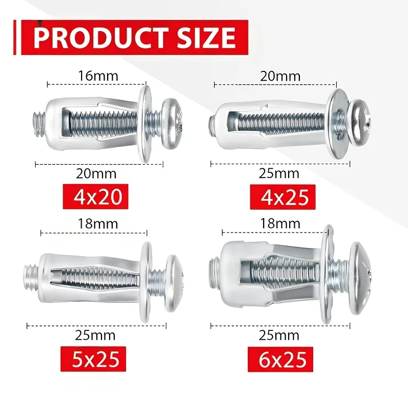 60PCS Petal Nut Expansion Screw Czech Nut Hollow Iron Sheet Plastic Plate Aluminum Plate Screw Petal Expansion Sleeve