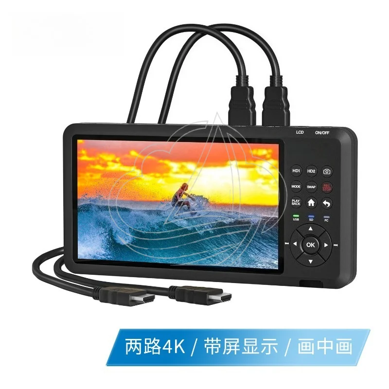 Original UR500 PIP Video Capture Device 2CH HDMI HD TF USB Endoscope Recorder for Live Stream Production Kit