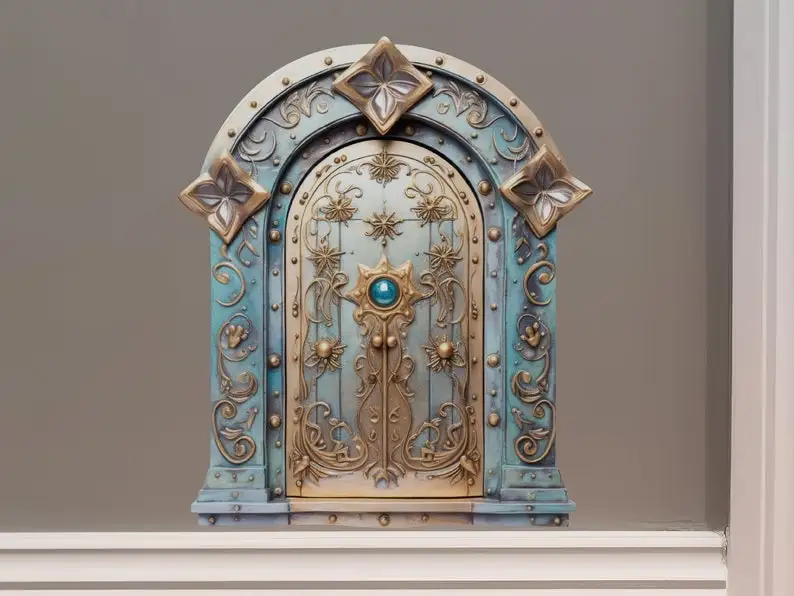 

Golden Stars Magical Fantasy Fairy Door - Fairy Door 3D Wall Sticker