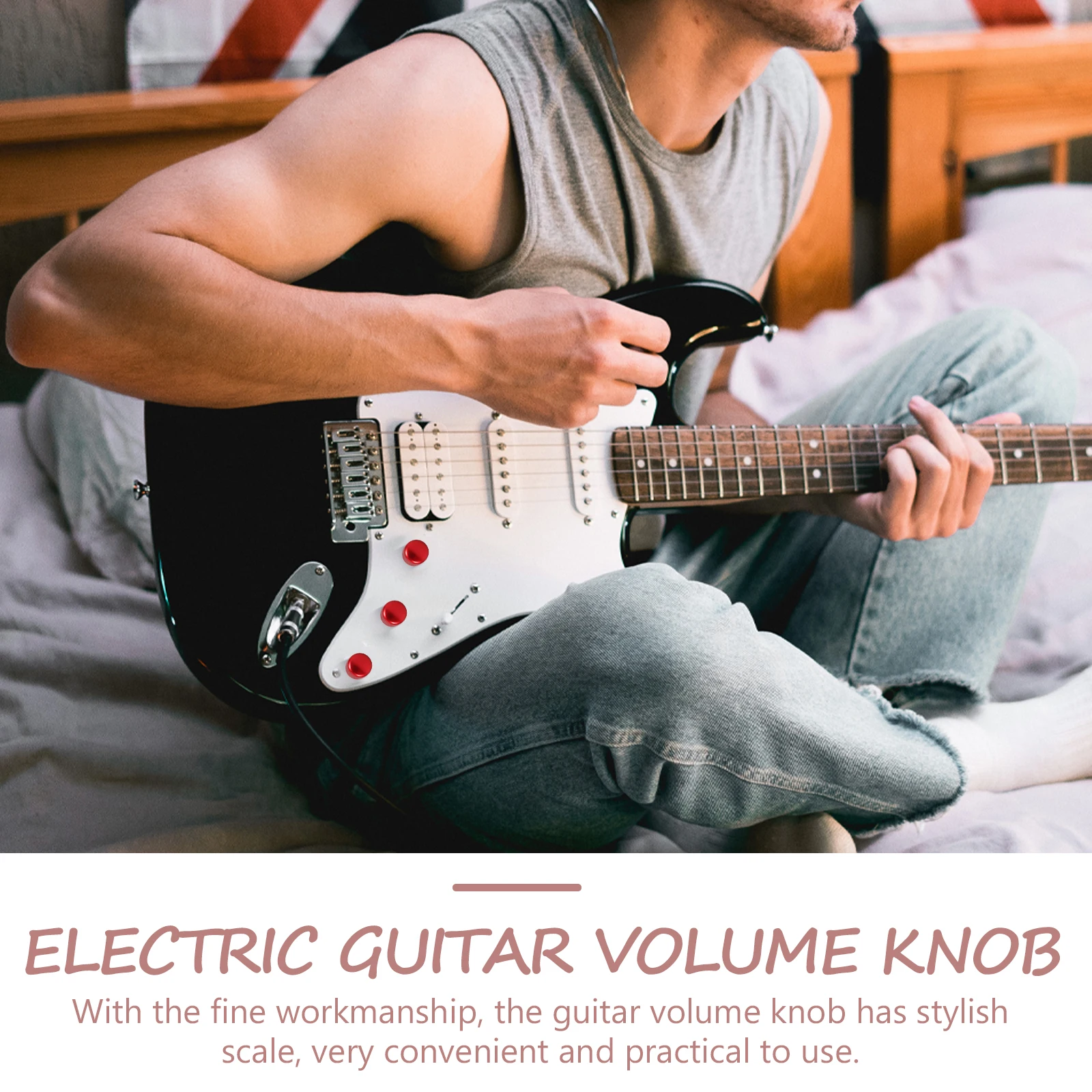 

2pcs Electric Volume Knobs Metal Replacement Parts For Guitar Repair Sturdy Wear-Resistant Guitar Accessories Instrument Control