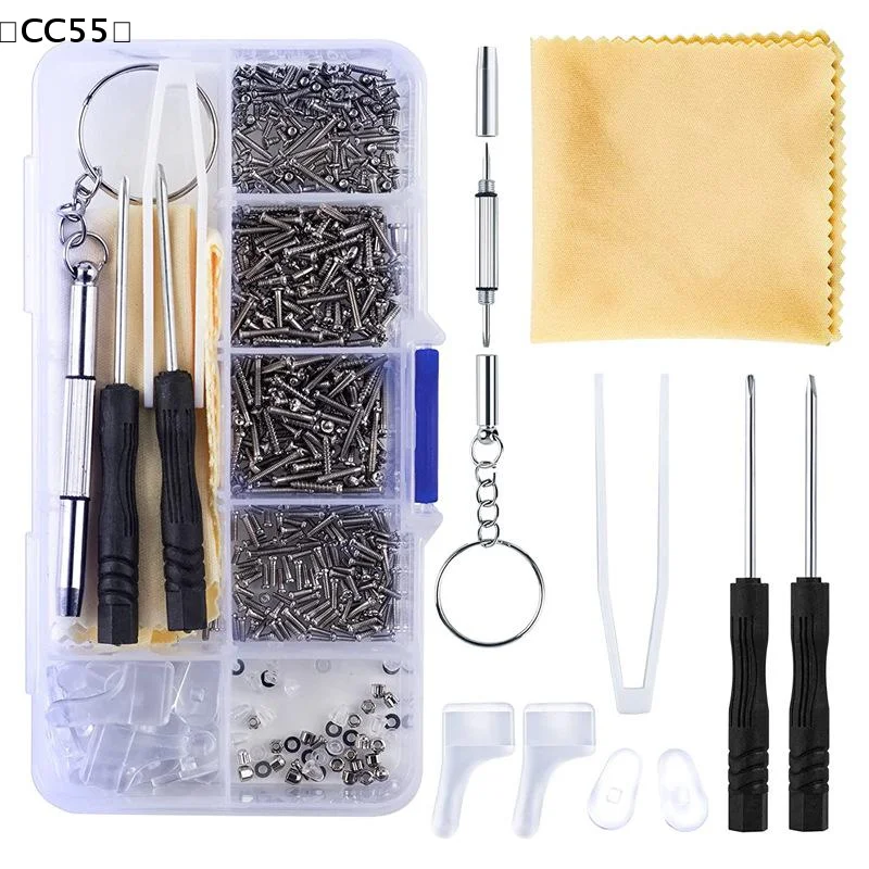 

500 Pcs Eyeglasses Sunglass Repair Tool Kits With Screws Nose Pads Screwdriver Nuts Optical Parts Assorted〔CC55〕