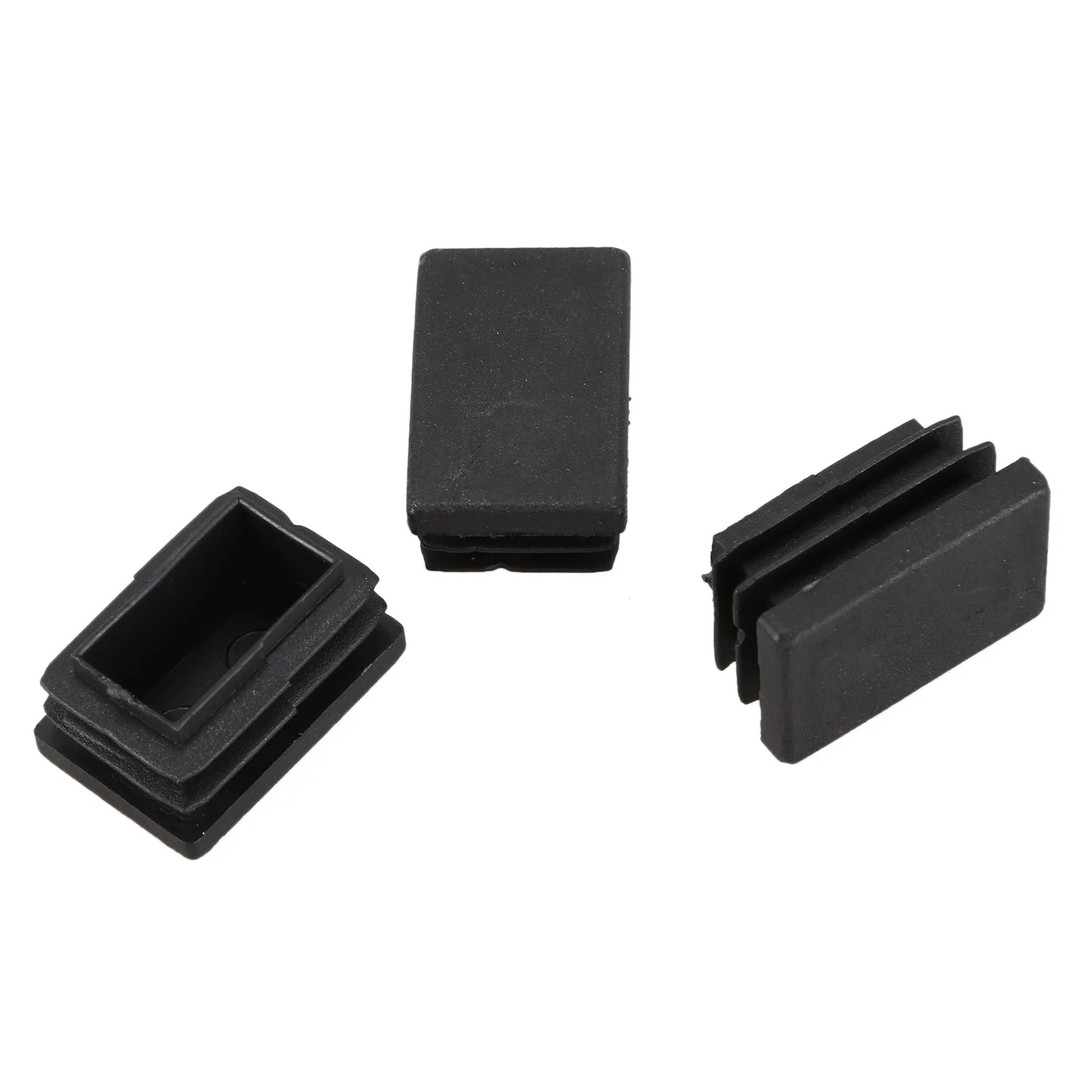 20 pcs Plastic Rectangular End Cap 30mm x 20mm Threaded Pipe Tube Insert Rubber feetJAS