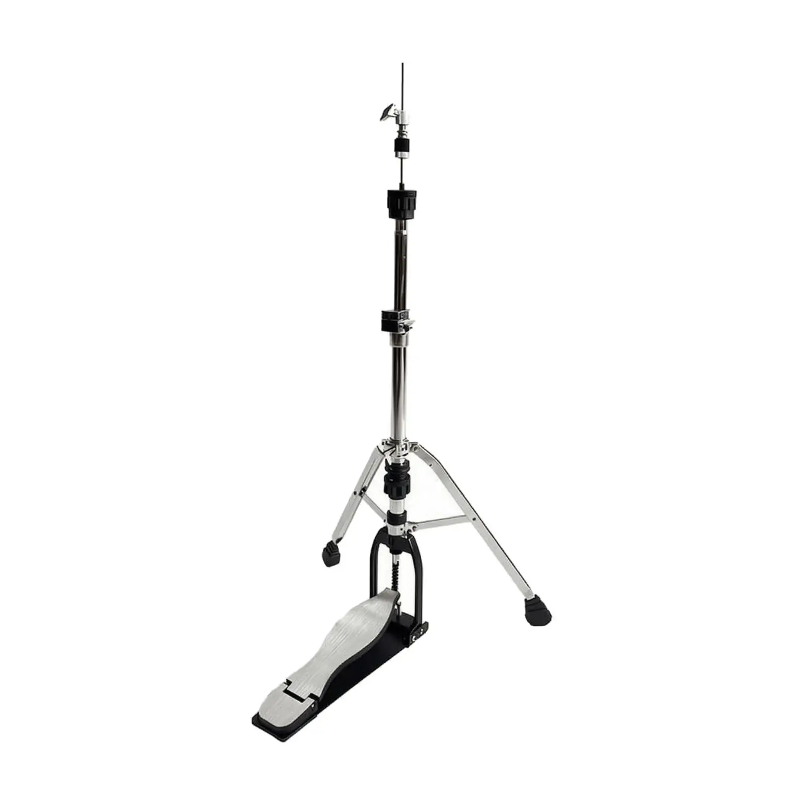 Drum Accessory Chrome-Finish Hi-Hat Cymbal Stand Hi-Hat Stand with Foot Pedal Stable for Drummers, Studios, Rehearsal Areas
