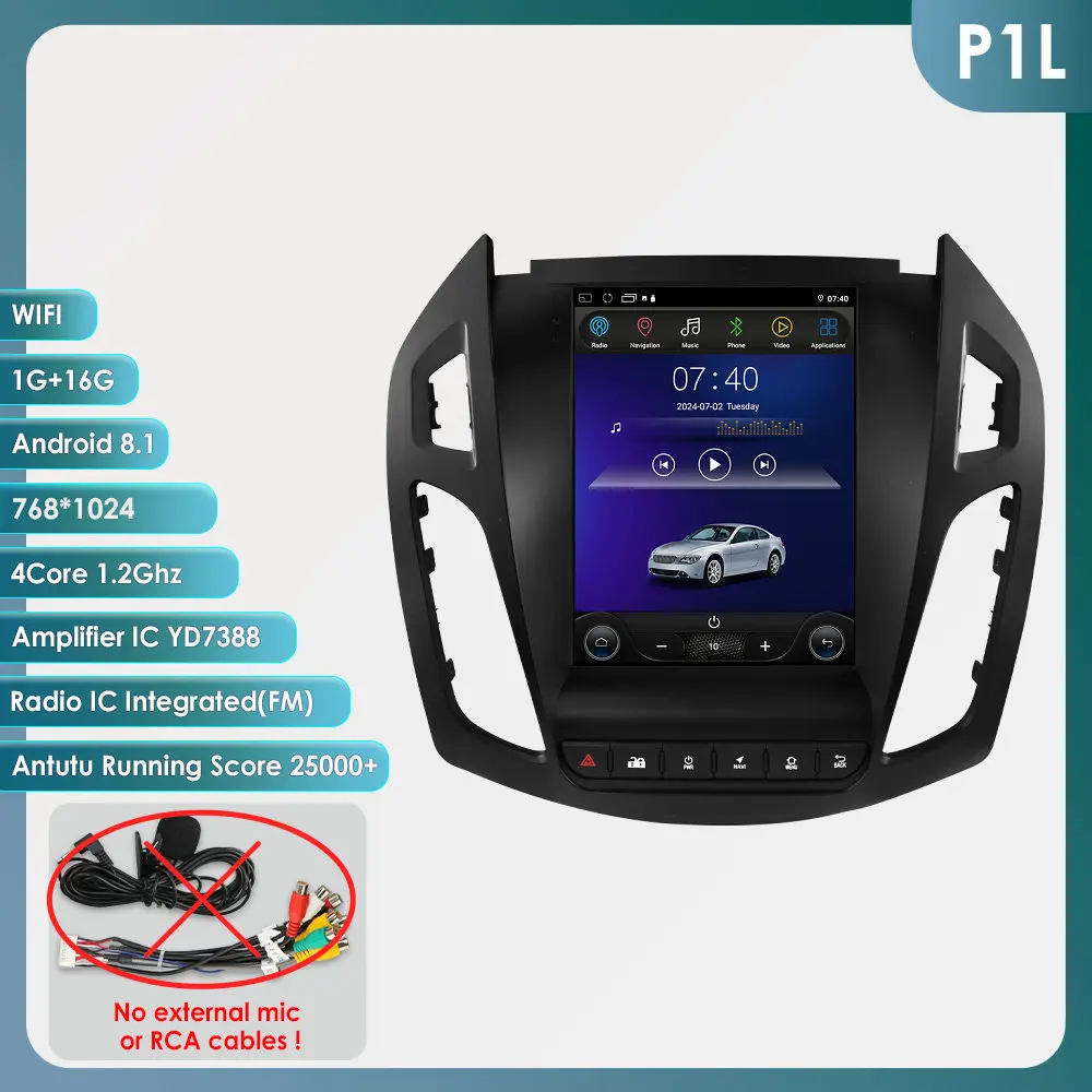 360Camera 9.7 ''Android 13 Autoradio Voor Ford Transit /Tourneo Connect 2013-2018 Auto Multimedia Video 4G 2din Draadloze Carplay