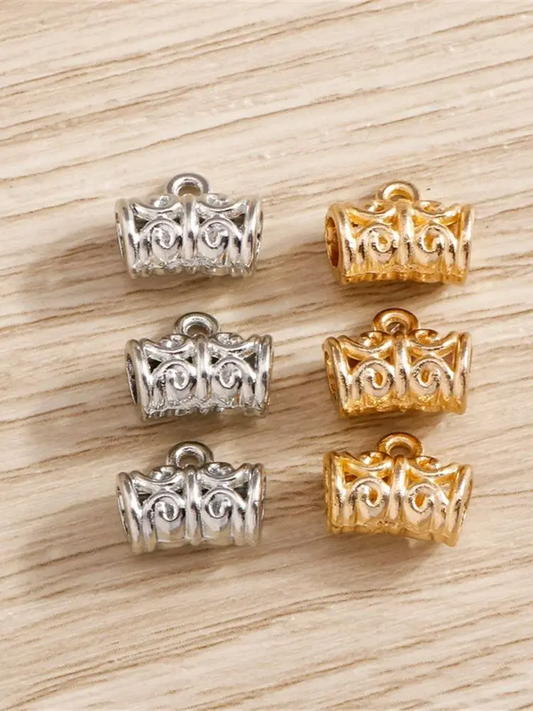 Tusember 20 Stück 9*11mm vergoldete und versilberte Verschlüsse, Verbinder, Anhänger, Abstandshalterperlen für Armbänder, Halsketten und Schmuck – Detail 1