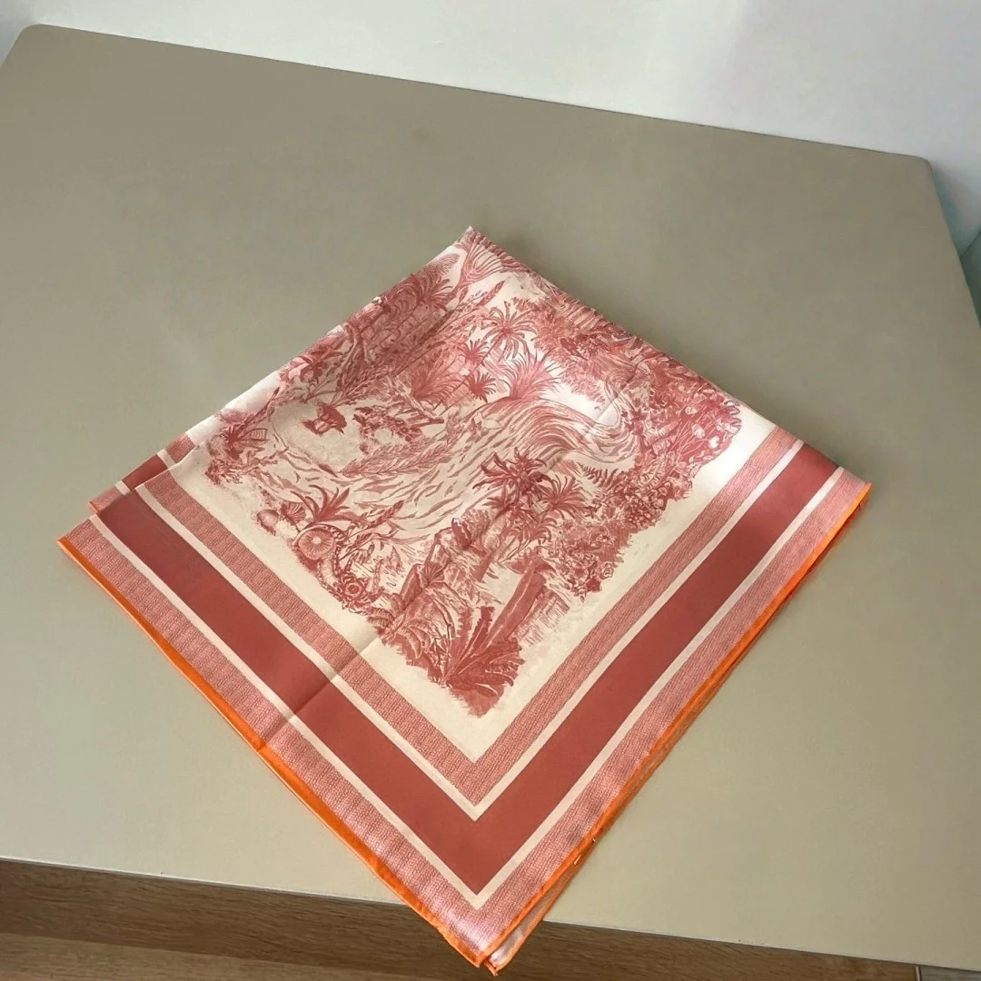 

90*90 Cm Luxury Brand Premium Silk Scarf Women's Silk Shawl 100% Mulberry Silk Twill Fabric A Luxurious and High-end Gift Choice