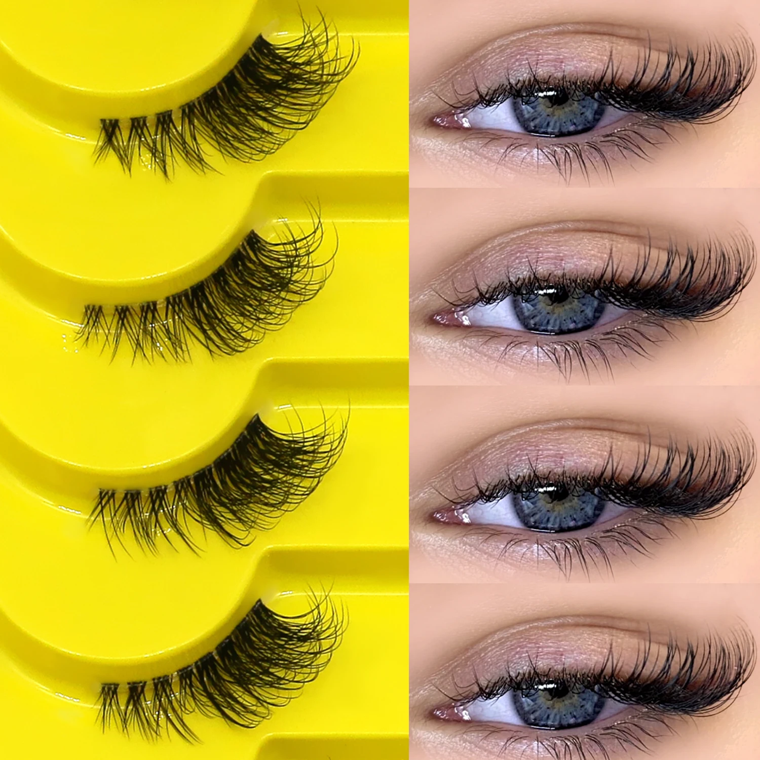 ヴェルトライネ ハーフラッシュ ナチュラルつけまつげ ウィスピー キャットアイラッシュ クリアバンド アクセント ショートつけまつげ メイクアップ