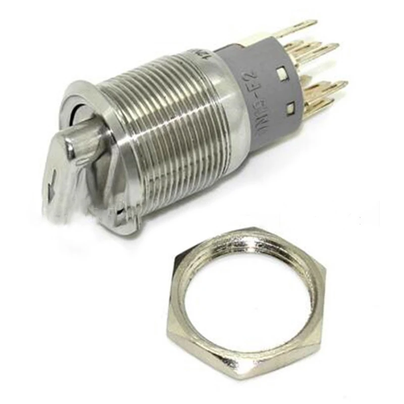 Perilla de interruptor giratoria, hebilla de bloqueo de 19MM, interruptor de luz Selector de acero inoxidable resistente al agua