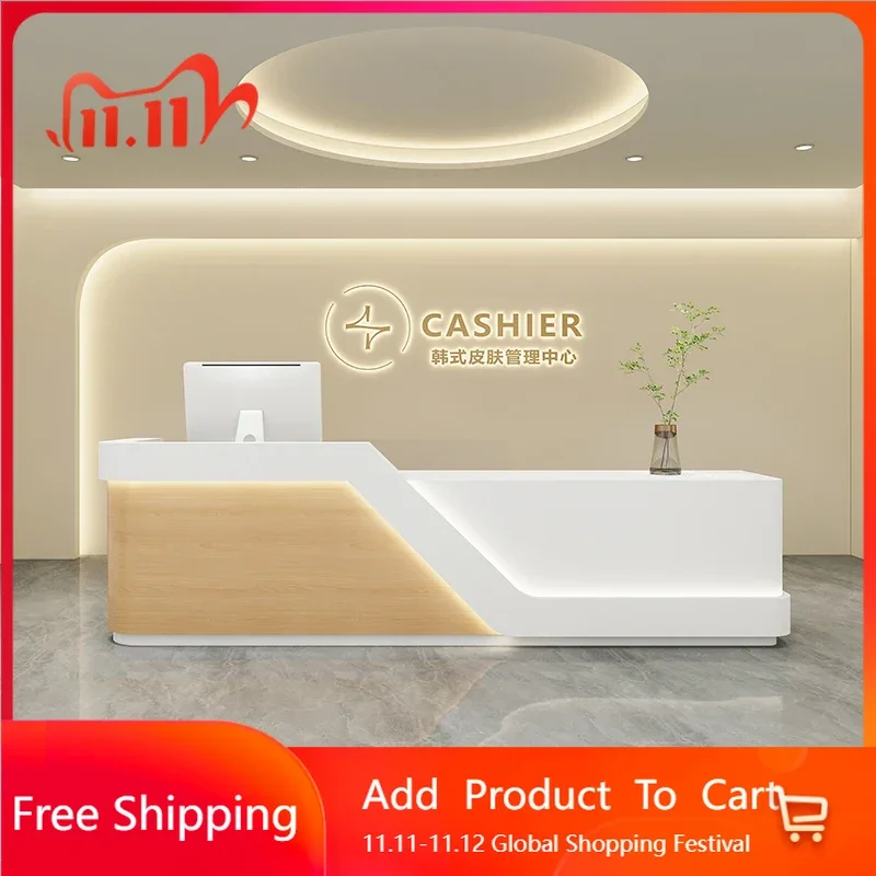 

Unique Reception Counter Customer Center Receptionist Front Desk Salon Beauty Storage Organizers Mostrador Trendy Furniture