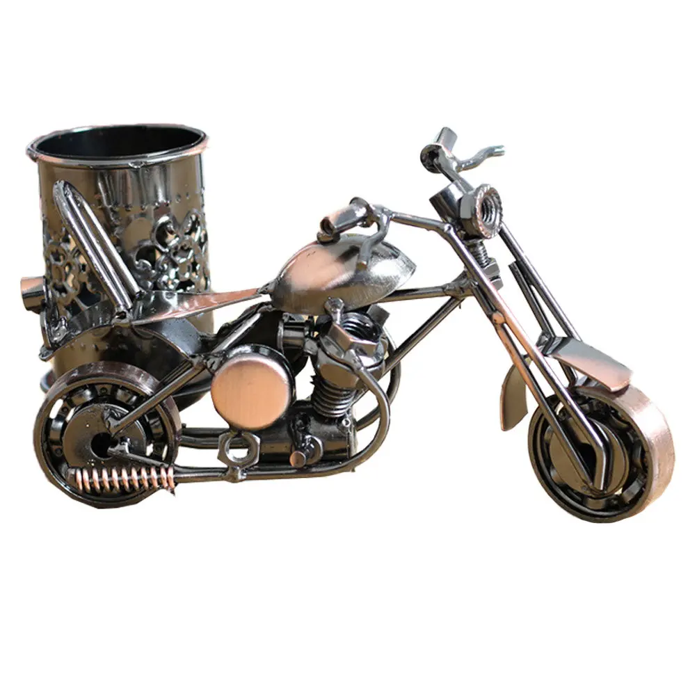 

Настольный органайзер для ручек в стиле мотоцикла, железный, премиум-качество, гладкие края, решение для организации рабочего стола, элегантный индустриальный дизайн