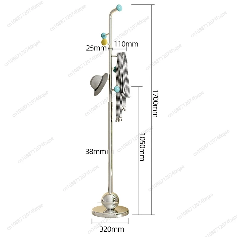 Appendiabiti moderno in acciaio inossidabile di lusso in stile Ins Appendiabiti autoportante salvaspazio per soggiorno camera da letto