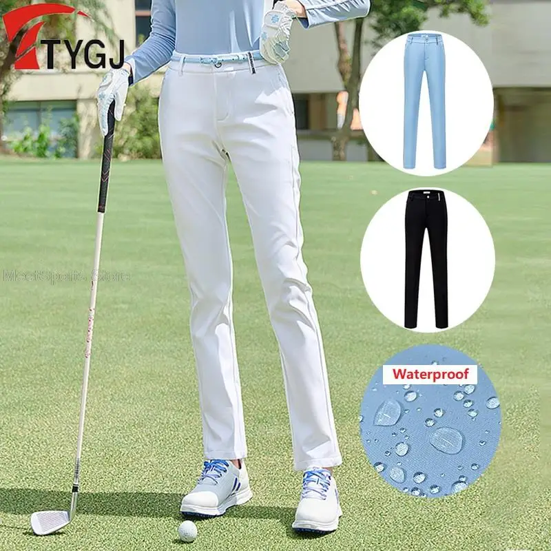 

Женские Водонепроницаемые брюки для гольфа Ttygj, осенне-зимние теплые эластичные Дамские Брюки для игры в гольф, узкие спортивные брюки
