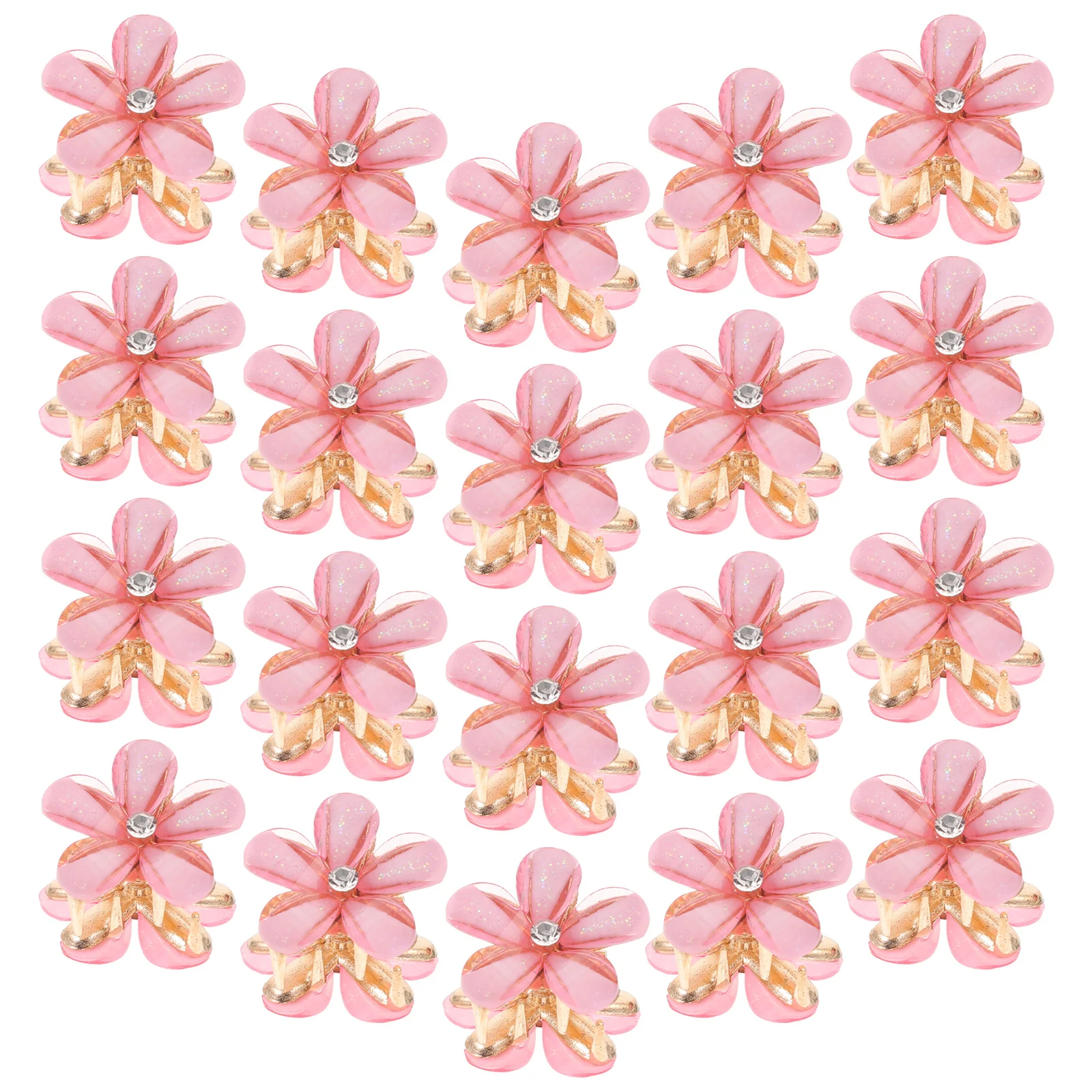 

20 шт., заколки для волос с цветами, мини-зажимы с когтями, милые нескользящие сильные декоративные маленькие аксессуары для волос для укладки