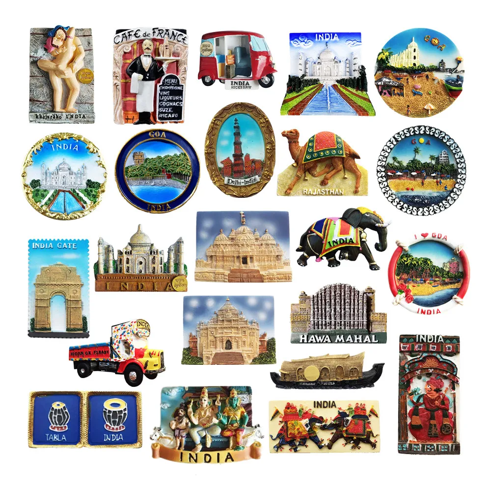 Asia India Flavour 3D Fridge Magnet Tourist Souvenirs Refrigerator Magnetic Decoration Articles Collection Handicraft Gift