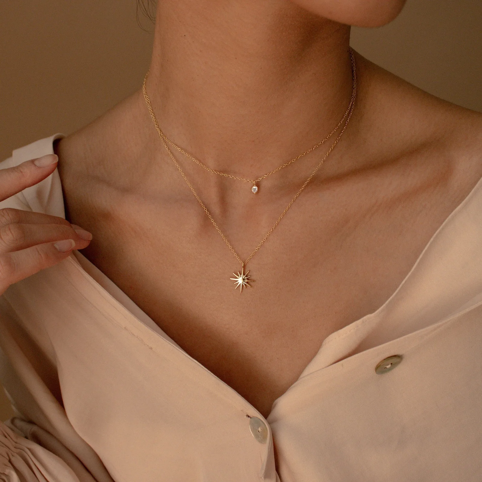 Fashion Simple Double Layer Star Charm Necklace Delicate Clavicle Chain Zircon Necklace For Women Jewelry