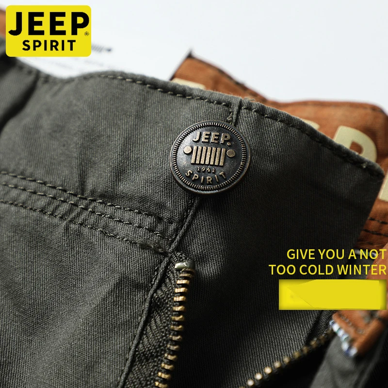 JEEP SPIRIT-pantalones cortos de algodón para hombre, pantalón holgado de cinco puntos con múltiples bolsillos, para ocio al aire libre, Deportes,