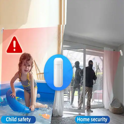 Imagen 2 del producto Sensor PIR de 433MHZ, alarma de casa, sistema de seguridad de alarma de movimiento, conexión inalámbrica al Host de alarma, funciona con batería