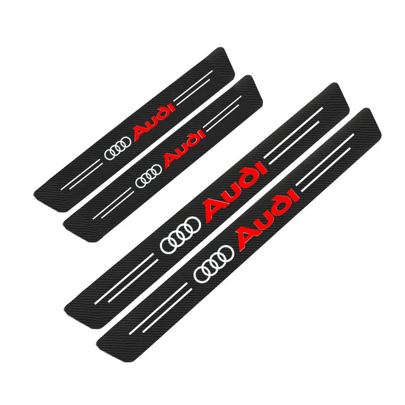 Car Threshold Strip 3D Carbon Fiber Anti-Scratch Sticker Door Sill Protector Accessories For Audi A3 A4 A5 A6 A7 A8 Q3 Q5 Q7 Q8