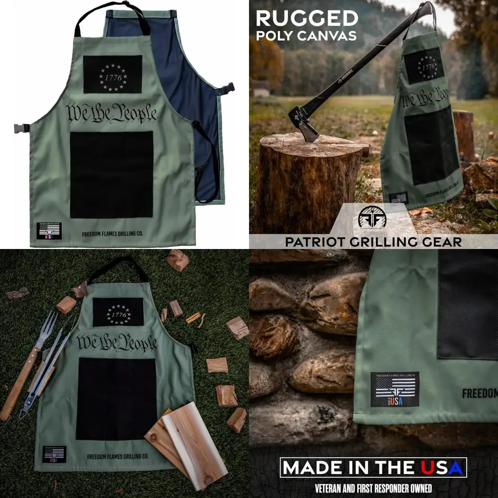 

Grilling Apron with Pockets - USA Made Barbecue Accessory for BBQ Grilling and Meat Smoking