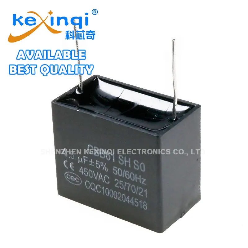 CBB61 450V Capacitor 1UF 1.2UF 1.5UF 1.8UF 2UF 2.5UF 3UF 3.5UF 4UF 4.5UF 5UF 6UF 10UF 450V 2Pin