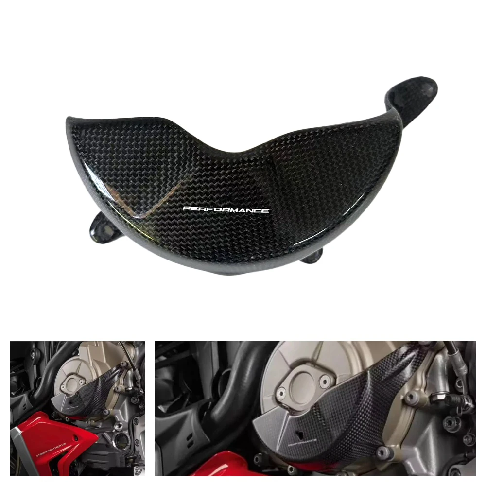 For DUCATI Panigale V4 V4S 2025 Carbon Fiber Left Alternator Cover Engine Case Protection Cap Motorcycle Fairing