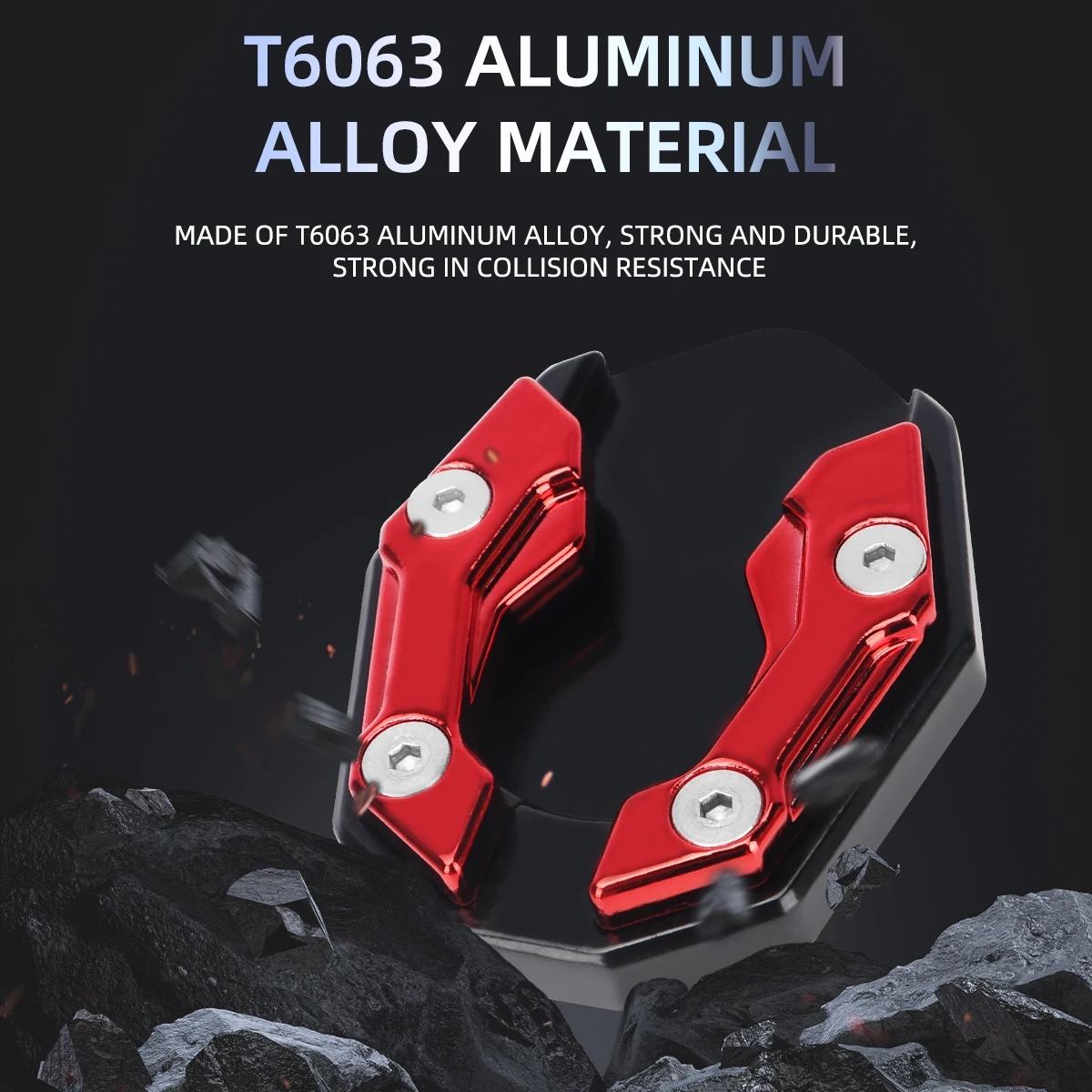 1PC Motorcycle Side Kick Stand Base Cover Bicycle Foot Extension Kickstand Aluminum Alloy Motorcycle Stands Pad Accessorie