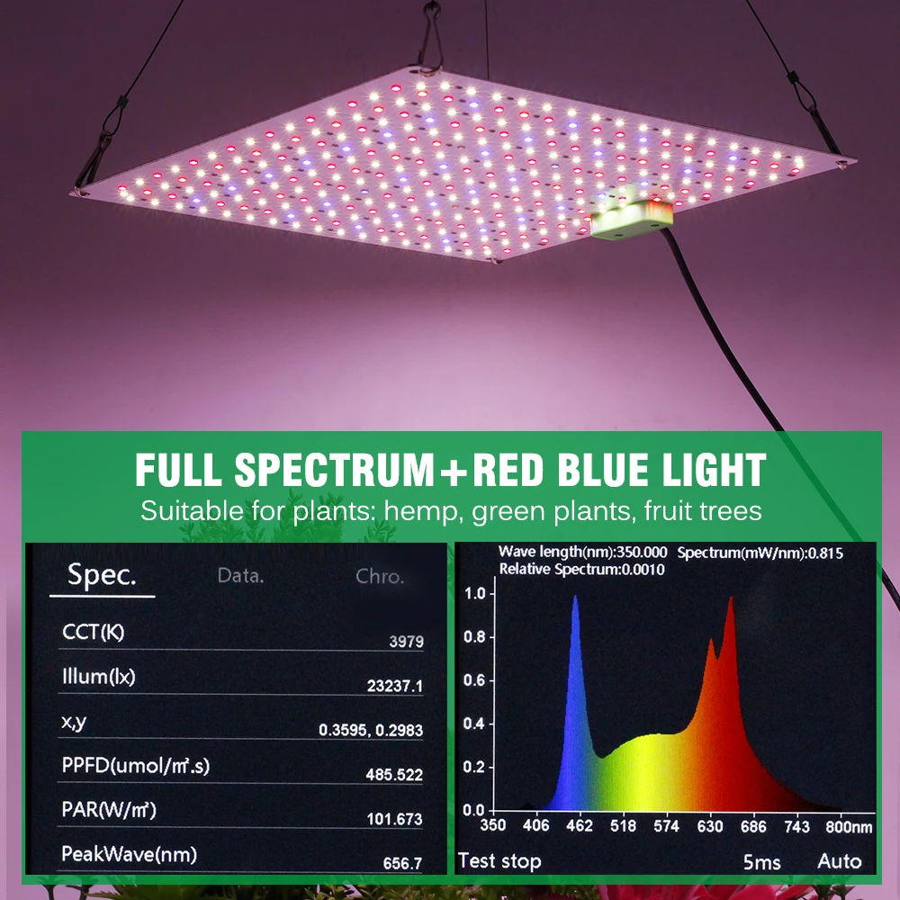 Efficient Quantum Board LED Growth Lamp With Remote Control Full Spectrum Indoor Plant Growth Lamp With Multiple Modes