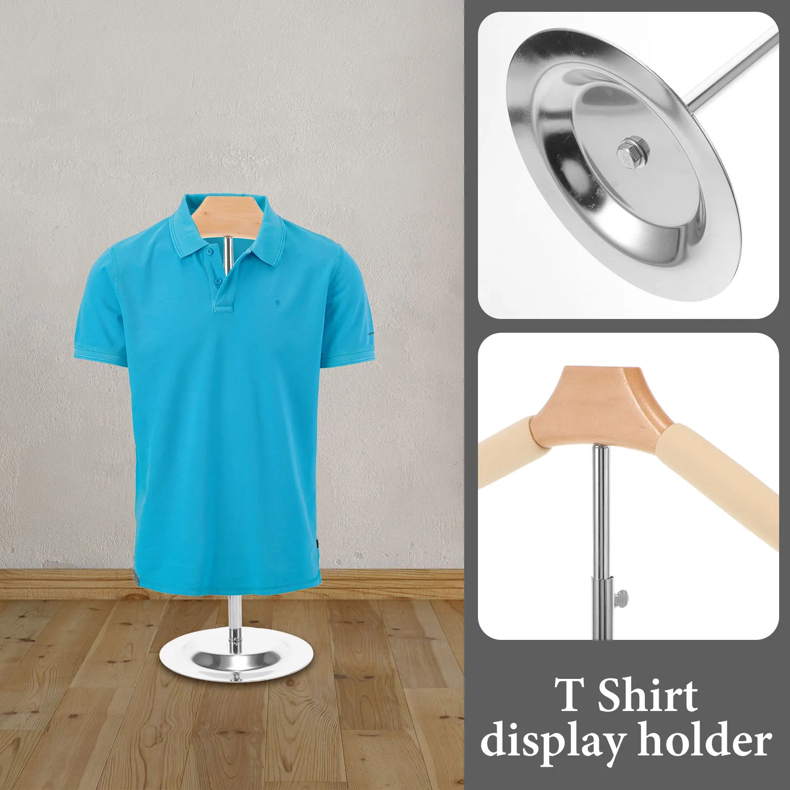 

Stainless Steel Clothes Display Rack Standing T-Shirt Stand Clothing Hanger For Home Store Use Male Apparel Hangers