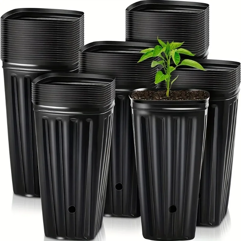 Latest Models Deep Plant Nursery Pots With Drainage Holes Flower Germination Nursery Pot Seedling-Container Pots For Garden