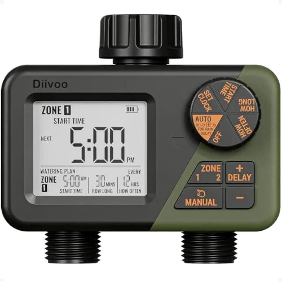 

Таймер для полива на 2 зоны, программируемый, с 2 выходами, для сада, уличной автоматической системы орошения, водонепроницаемый IPX5