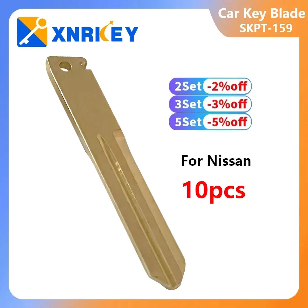 XNRKEY 10шт # 159-клавишный пустой дистанционный ключ для Nissan Excelle Flip, сменный дистанционный автомобильный лезвие, необрезанные аксессуары для автомобильных ключей, лезвие