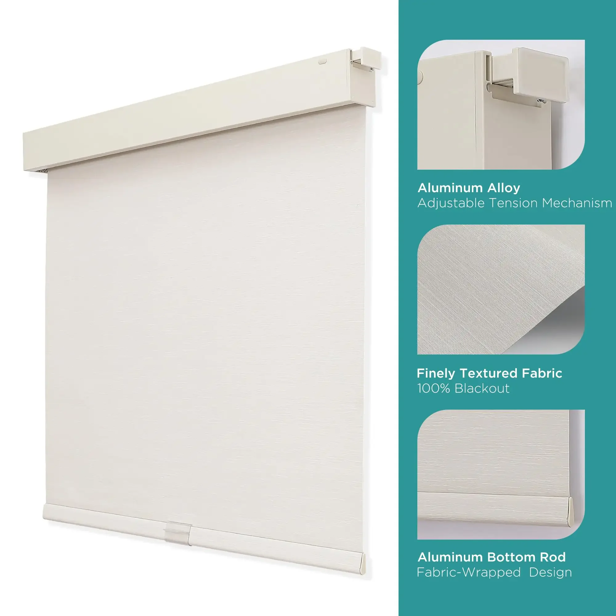 2025 حار بيع نمط جودة عالية اللون البيج دليل الربيع سهلة التركيب لا الحفر الستائر الدوارة لنوافذ