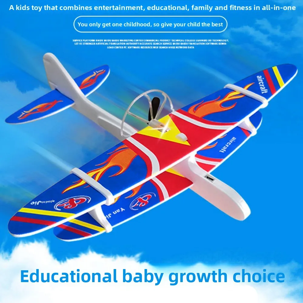 with LED Light Outdoor Electric Foam Glider Popular Ligthweight Hand Airplanes Capacitor Multistyles Kids Toys
