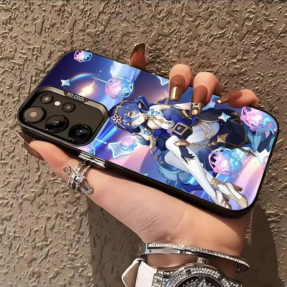 Game GI Layla Phone Case for Samsung Galaxy S26 S25 S24 S23 S22 S21 S20 Note20 Plus Ultra Colorful Silver Cover