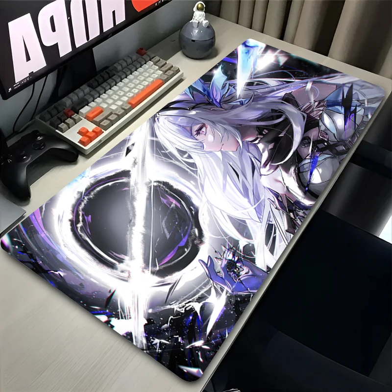 

Mousepad Large Genshin Impact Skirk Gaming Keyboard Gamer Mouse Pad on The Table Desk Mat coaster Anime PC HD game Mouse Mats
