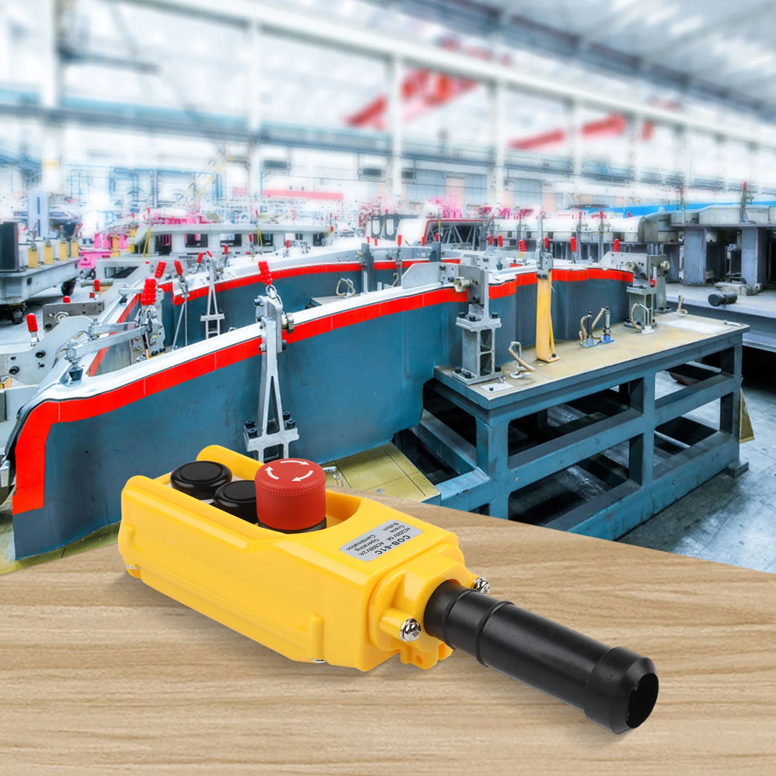 220V Crane Switch Exigent Stop Button Power Cutoff Screw Terminal Self-Resetting Switch 220V Electric Hoist Switch