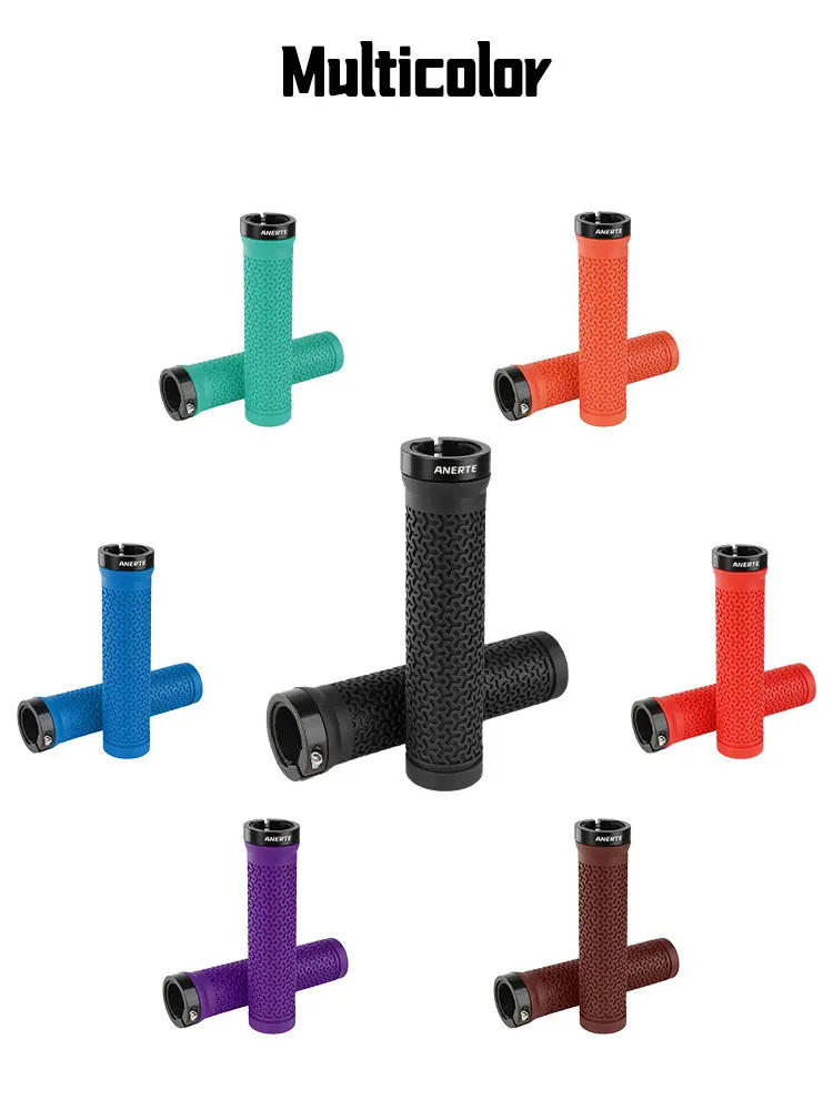 AliExpress NONE ANERTE Rubber Bicycle Grips 22mm Purple Brown Orange Black Ergonomic MTB Handlebar Grips for Dirt Pit BMX Mountain Bike Grips