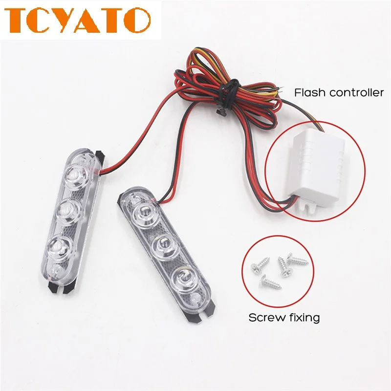 

TCYATO 3 car flashing lights, 12V electric vehicle LED warning lights, modified color lights, brake lights, and 3 rear taillight