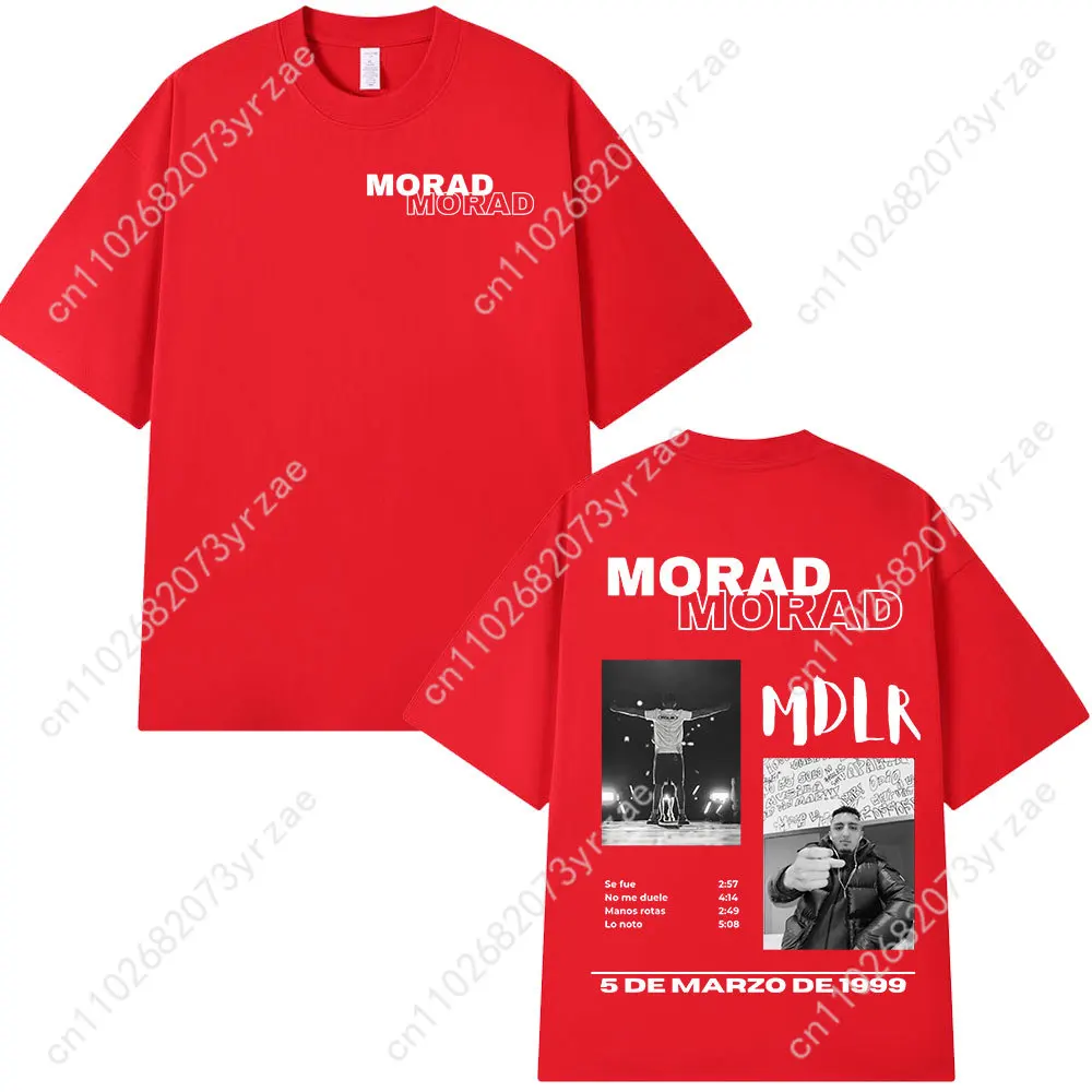 Rapper Morad MDLR Tour Album Retro T-shirt Man Vrouw Hoge kwaliteit katoen Korte mouwen Mode T-shirt Zacht ademend Tops