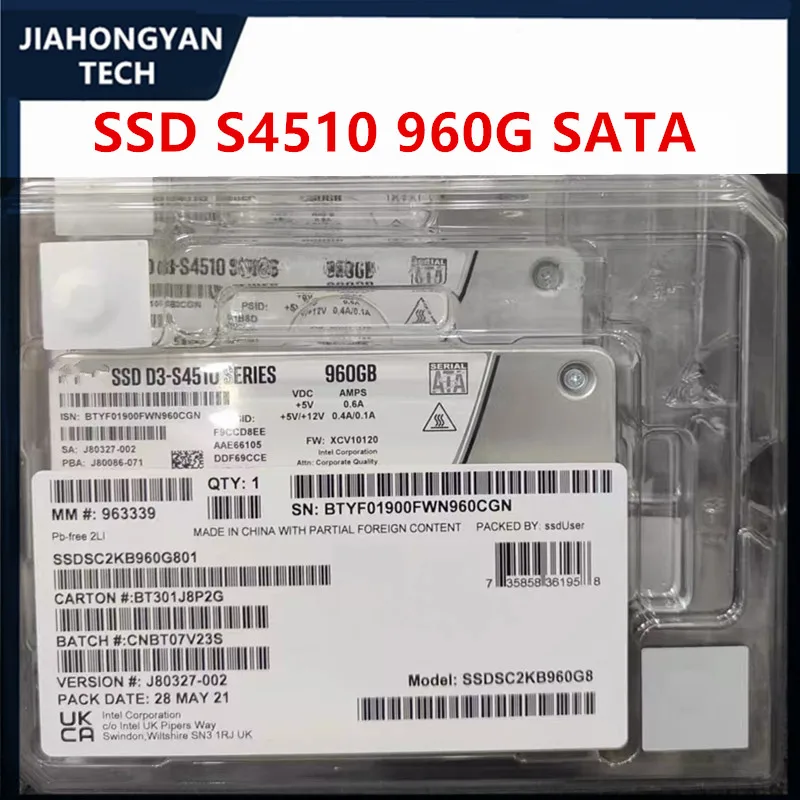 Original FOR Intel S4510 960G SATA3.0 interface SSD desktop