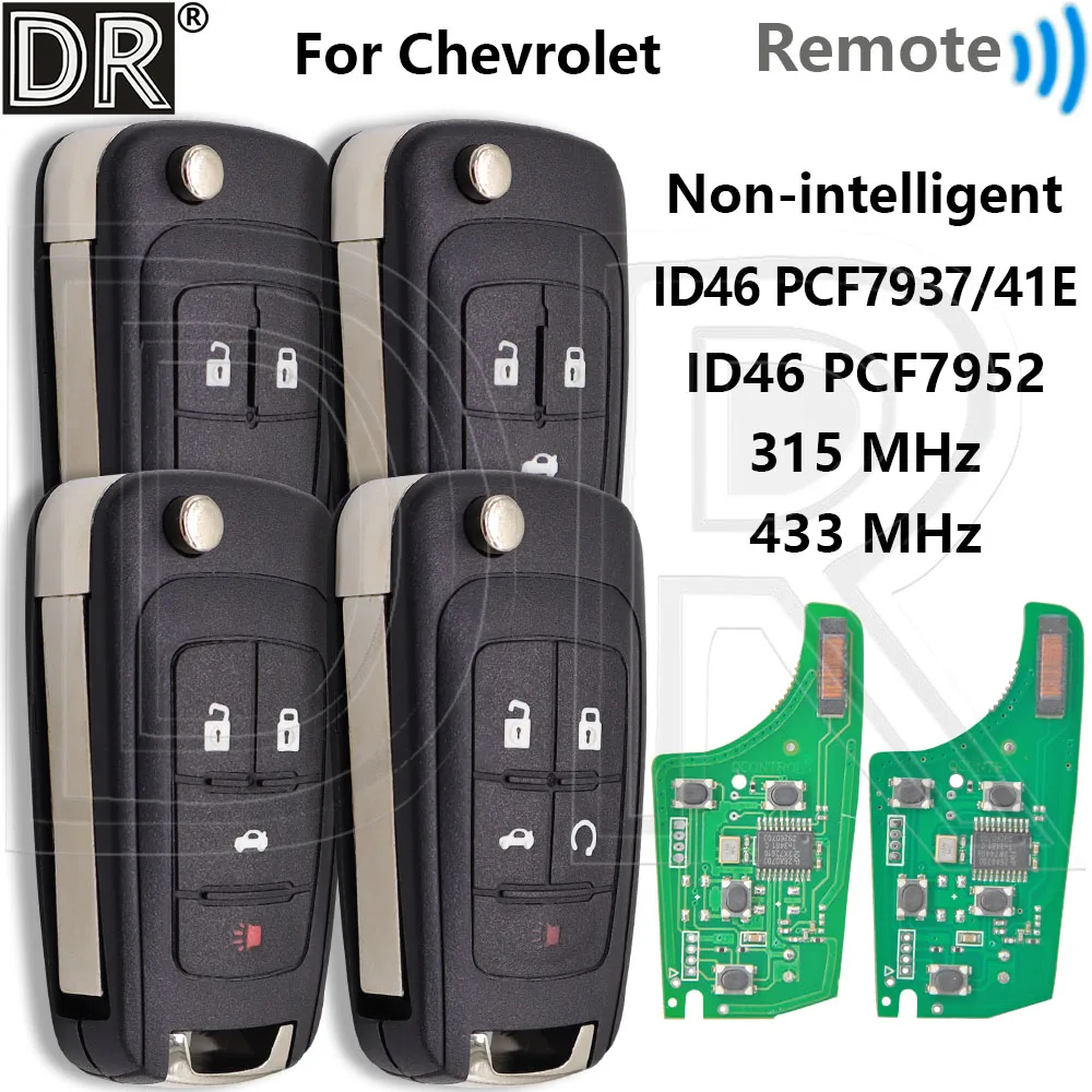 

Отличный ID46 PCF7937/PCF7952 315/433 МГц полуумный раскладной автомобильный дистанционный ключ для Chevrolet Spark Sail Malibu Cruze orlando Equinox Aveo