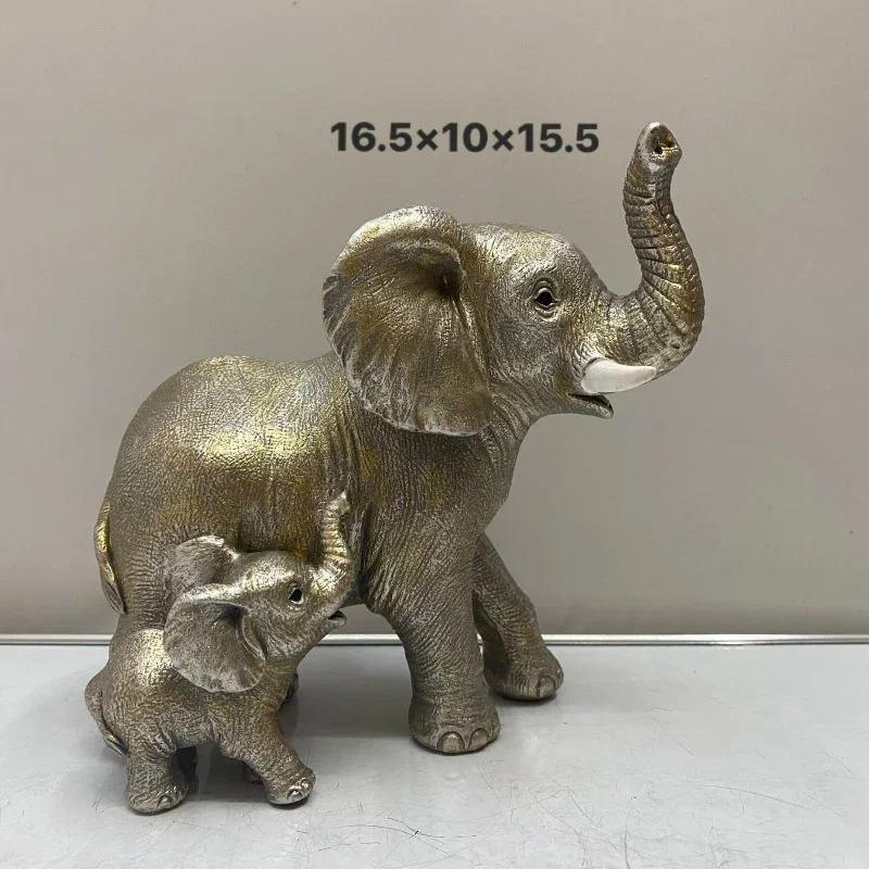 Mother Child Elephant Statue Resin Crafts Living Room Desk Decoration Creative Animals Gifts Home Decoration Accessories