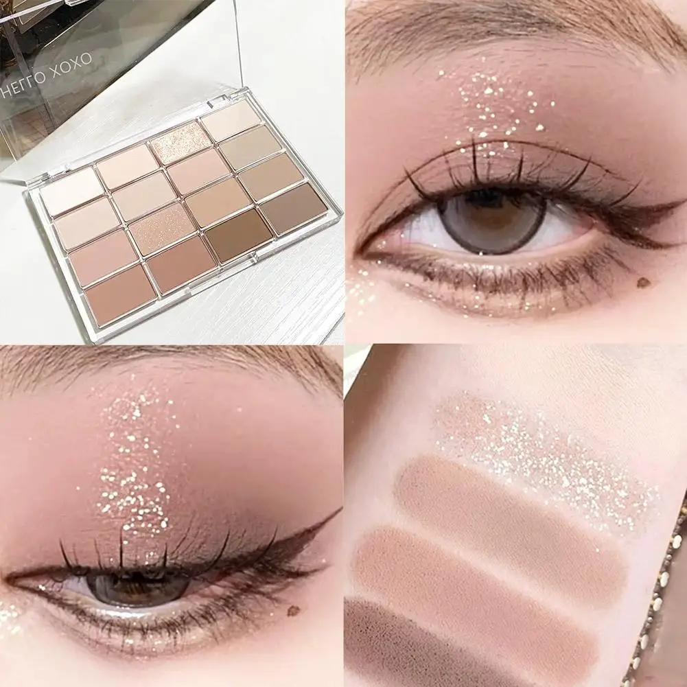 Oogschaduwpalet met lage verzadiging Matte thee Abrikoos Oogmake-uppalet Dagelijkse aardemake-up Langdurige oogschaduw