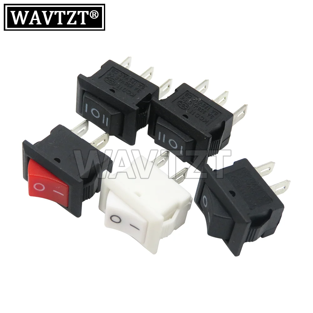 10PCS Push Button Switch 10x15mm 2Pin 3pin 3A 250V KCD11 Snap-in on off boat Rocker Switch 10MM*15MM Black Red White SPST