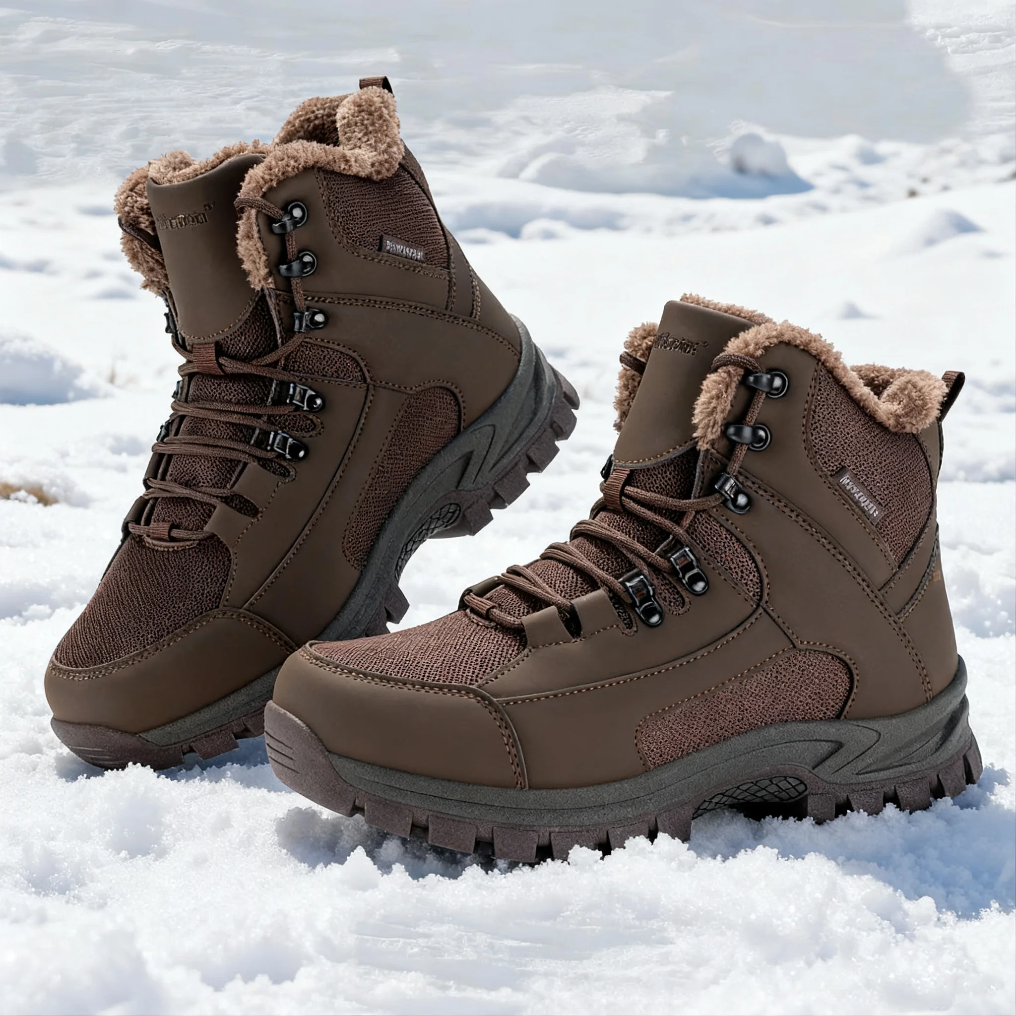 

Fittington Ankle Boots Snow Shoes For Man High Top Shoe Keep Warm Boots Training Work Boots Waterproof Slip-Resistant Shoe