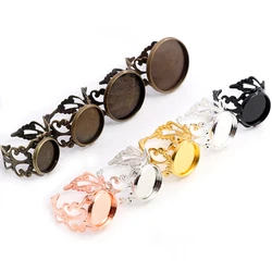 12mm-20mm Classic 6 Colors Plated Copper Material Adjustable Ring Settings Base,Fit 12-20mm Glass Cabochons Ring Bezels