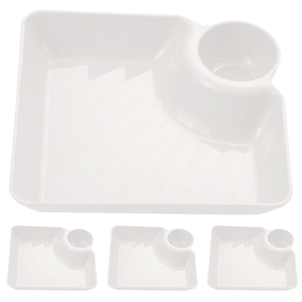 

4Pcs Snack Tray Set Modern Plastic Serving Platters Food Tray for Cookies French Fries Fruit Party Serving Snack Platter