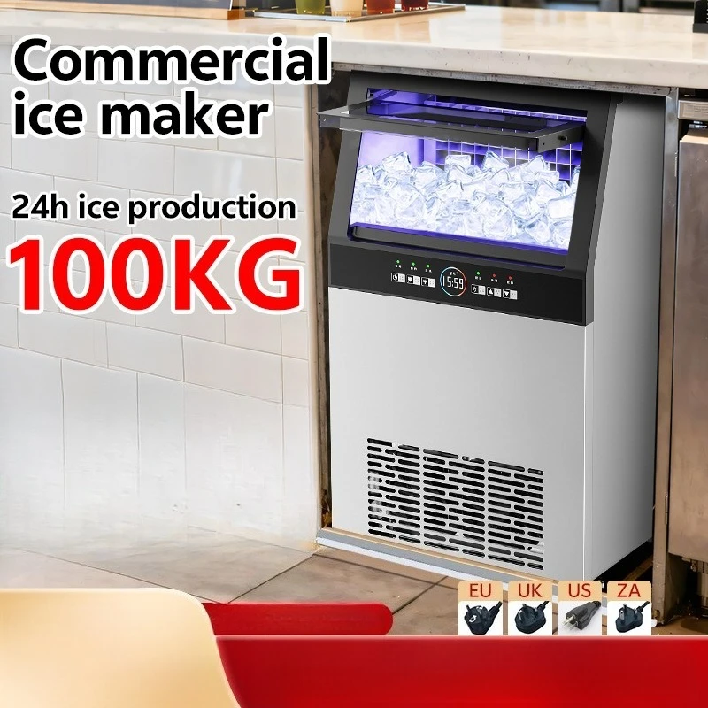 Commercial automatic ice maker large square ice cube machine milk tea bar quick ice making equipment