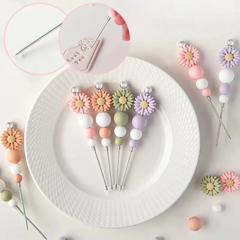 1pcs Daisy Decor Sugar Stir Needle Scriber Biscuit Icing Pin DIY Baking Pin Stainless Steel Pin Icing Sugar Cake Decorating